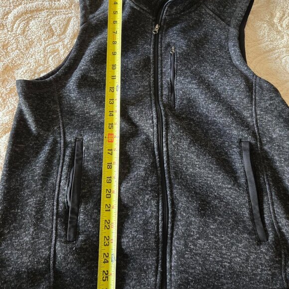 Men's Beverly Hills Polo Club Fleece Vest Size L Black Zip Pockets Sleeveless - Picture 7 of 7
